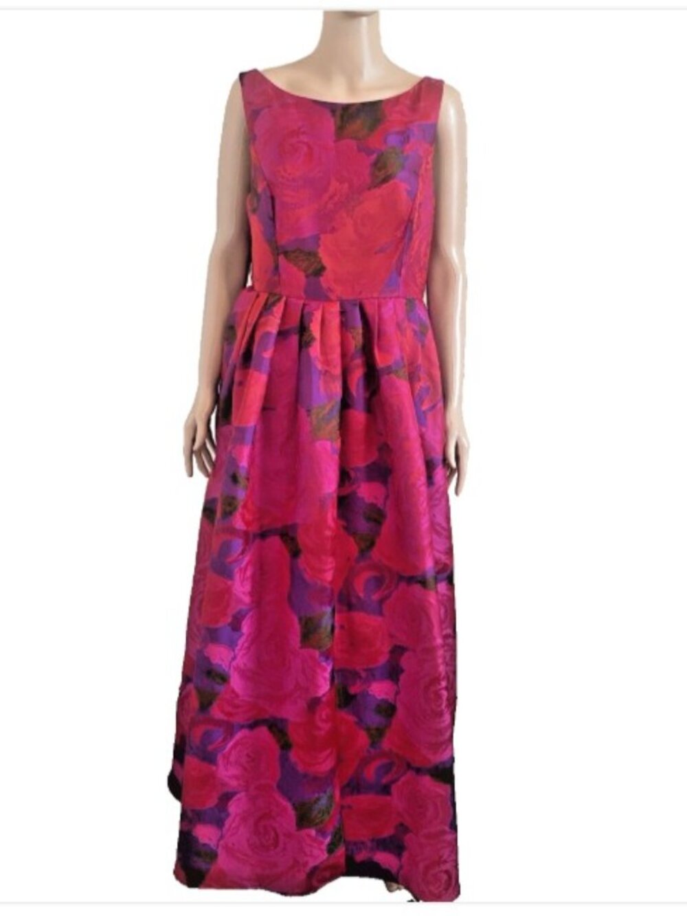 ADRIANNA PAPELL Gorgeous Brocade Ballgown Maxi Dress Size 16 Excellent